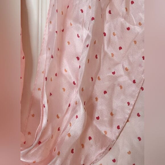 NWT American Eagle Outfitters Pink Polka Dots 100% SILK 65"×8" Women Scarf Wrap - Picture 8 of 8